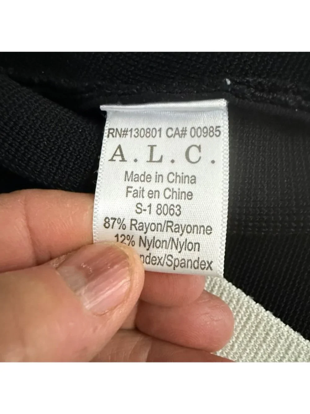 A.L.C. Skirt Black White Chevron Colorbock Stripe Knit Asymmetrical